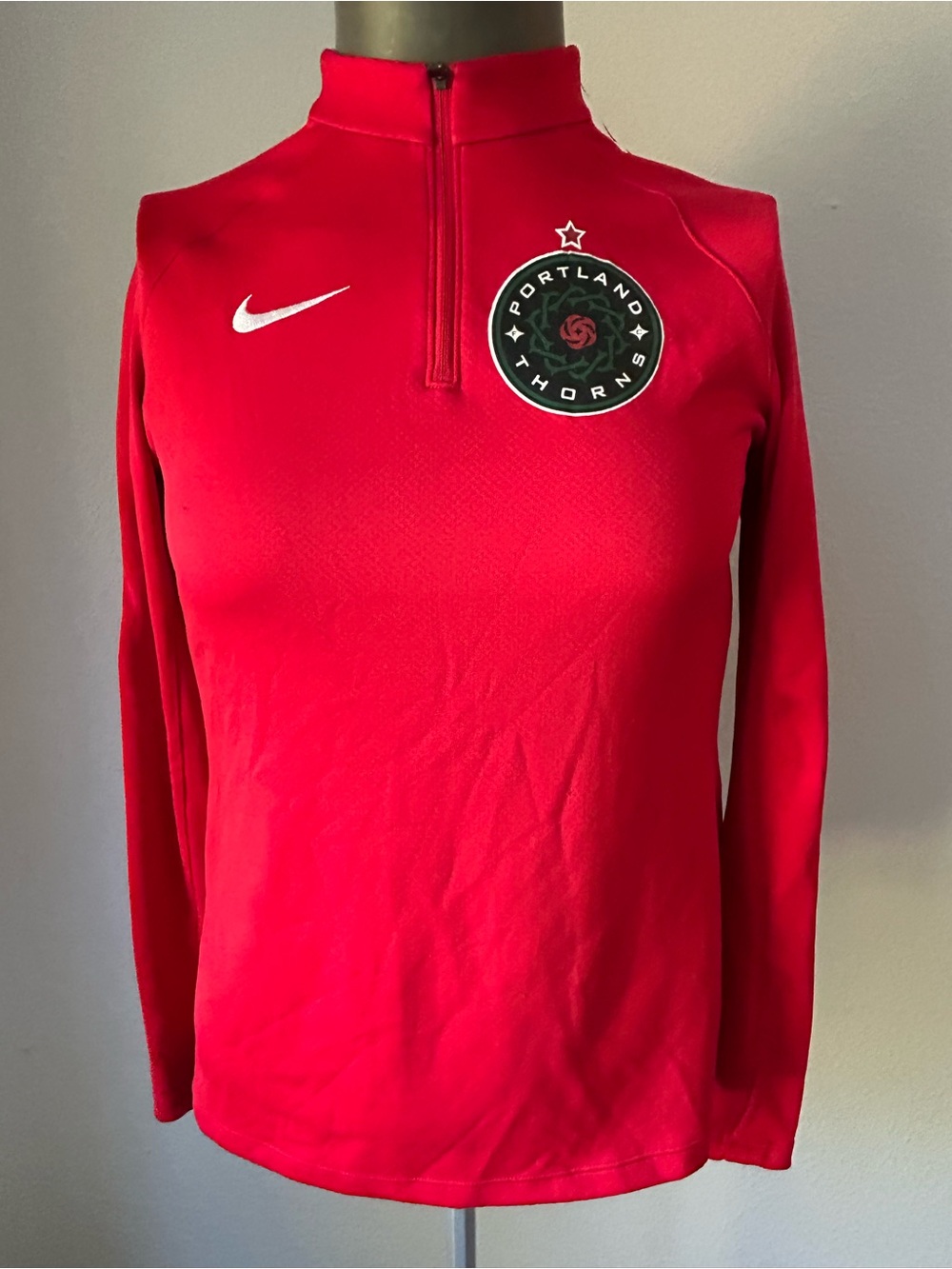 Nike Portland Thorns Soccer Women's Dri-Fit 1/4-Zip Training Pullover Red #PDX